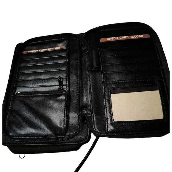 Rosetti Leather Black Crossbody Purse Handbag With Checkbook Cover - Picture 8 of 11